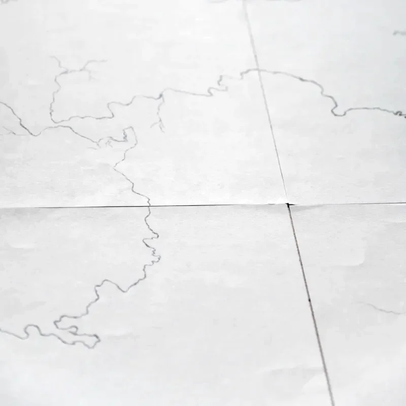 An abstract map drawn on paper.