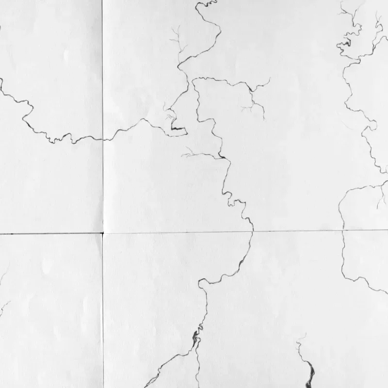 An abstract map drawn on paper.