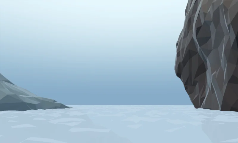 Image of lowpoly rocks in sea.