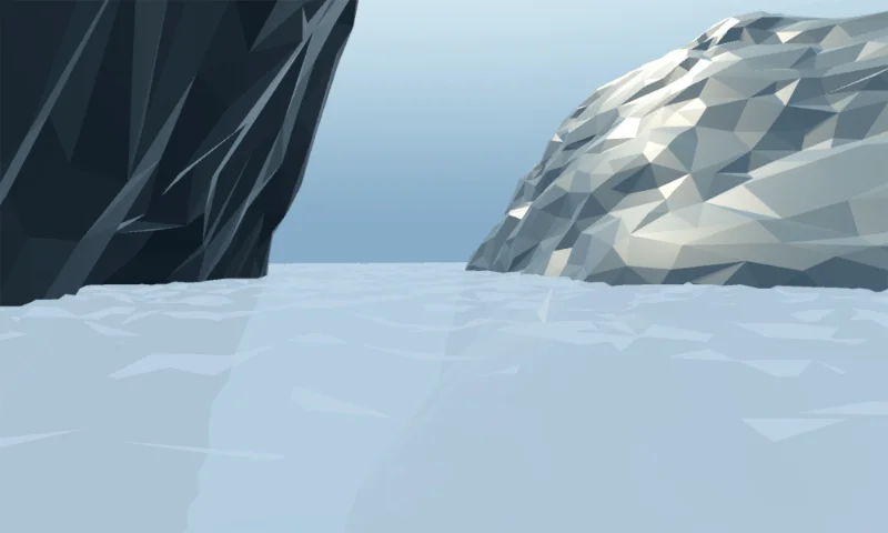Image of lowpoly rocks in sea.