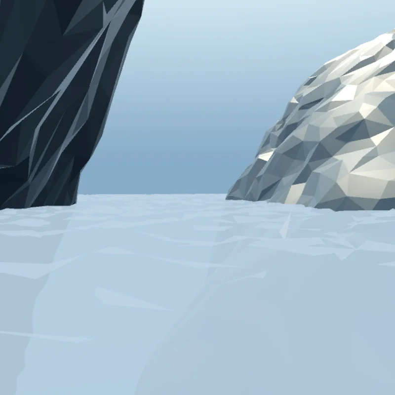 Image of lowpoly rocks in sea.