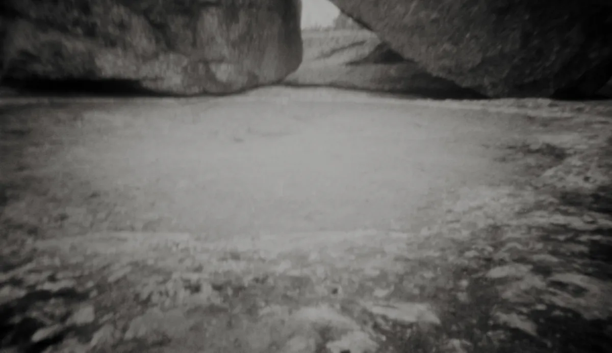 Pinhole photo of rocks