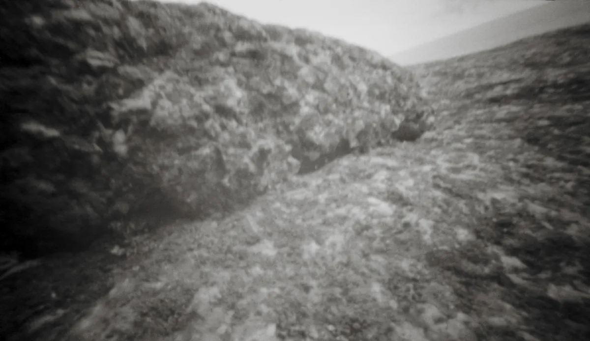 Pinhole photo of rocks