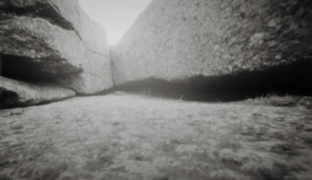 Pinhole photo of rocks