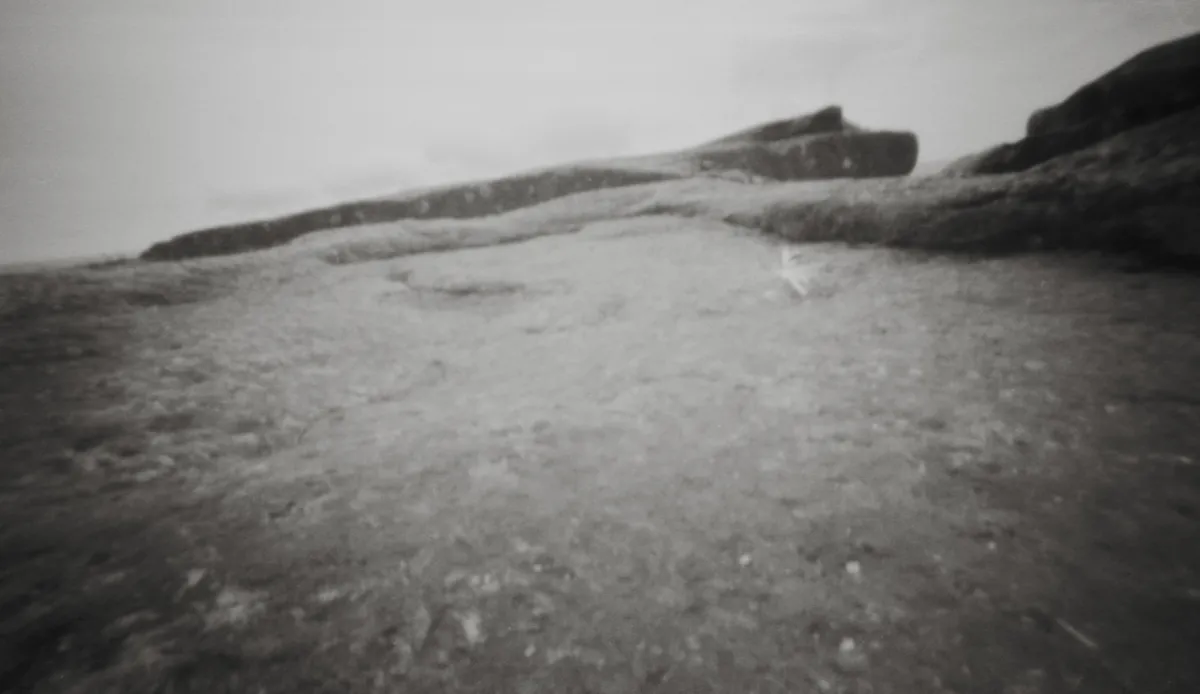 Pinhole photo of rocks