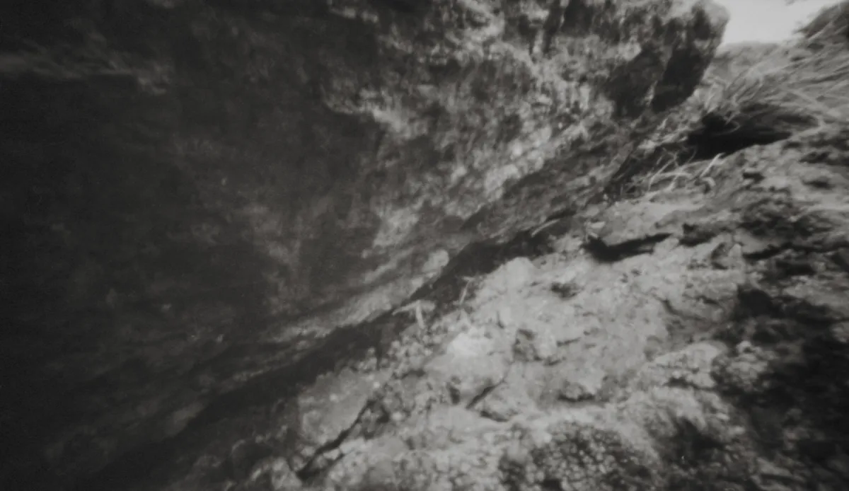 Pinhole photo of rocks