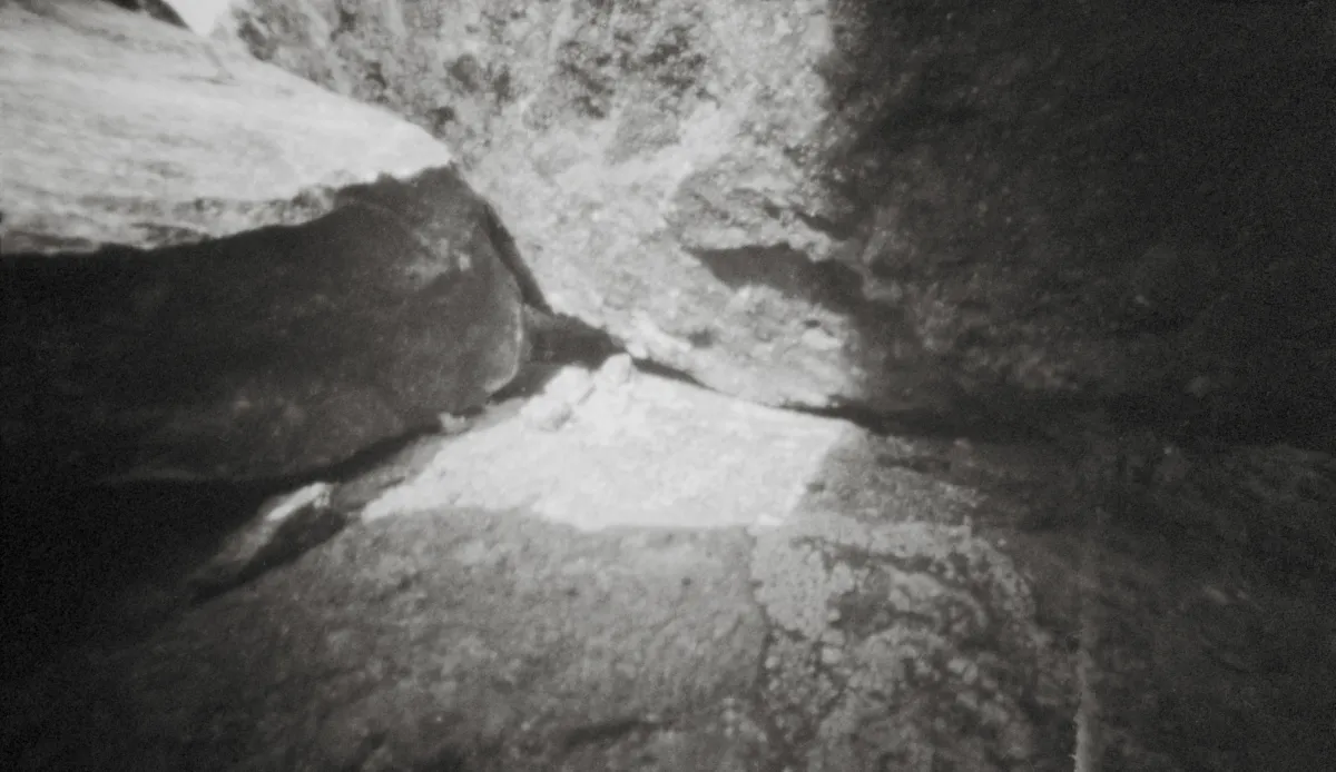 Pinhole photo of rocks