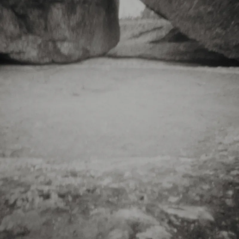 Pinhole photo of rocks