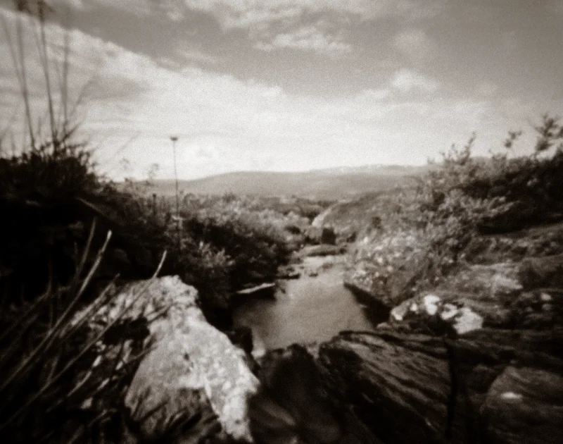Pinhole photo of landscape.