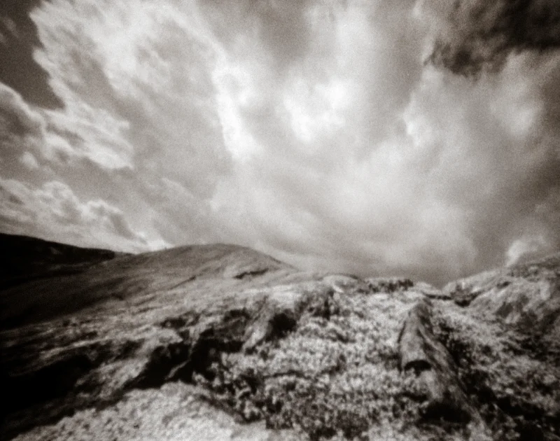 Pinhole photo of landscape.